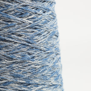 Cotton mix slub- Blue×white-