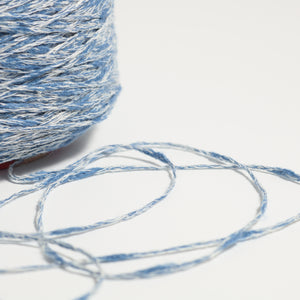 Cotton mix slub- Blue×white-