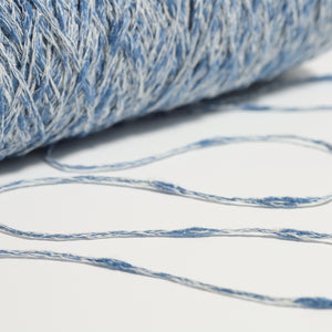 Cotton mix slub- Blue×white-