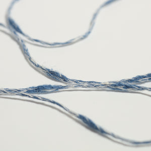 Cotton mix slub- Blue×white-