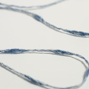 Cotton mix slub- Blue×white-