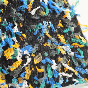 　Lace mini ribbon yarn - ブルーオレンジ Blue & Orange-