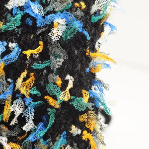 　Lace mini ribbon yarn - ブルーオレンジ Blue & Orange-