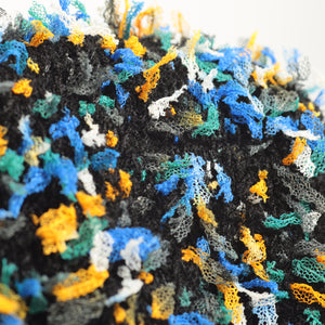 　Lace mini ribbon yarn - ブルーオレンジ Blue & Orange-