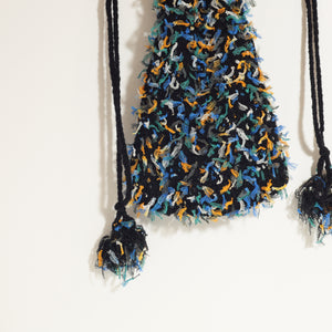　Lace mini ribbon yarn - ブルーオレンジ Blue & Orange-