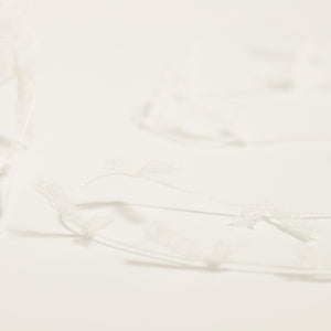 　Lace mini ribbon yarn - ホワイト White-