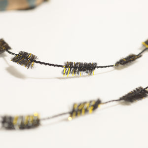 Metallic butterfly yarn -BK-