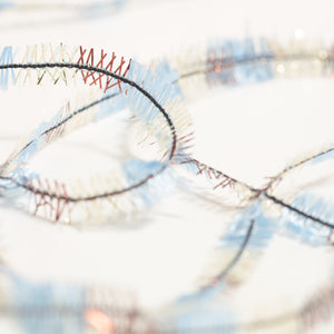 Metallic tape yarn -Blue & Brown-