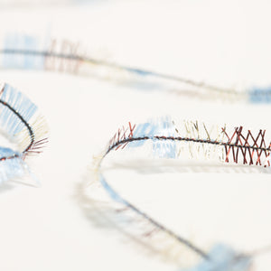 Metallic tape yarn -Blue & Brown-