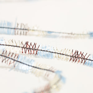 Metallic tape yarn -Blue & Brown-