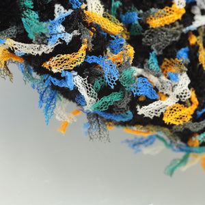 　Lace mini ribbon yarn - ブルーオレンジ Blue & Orange-