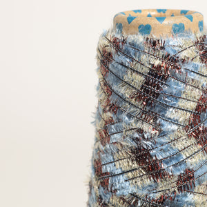 Metallic tape yarn -Blue & Brown-