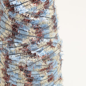 Metallic tape yarn -Blue & Brown-