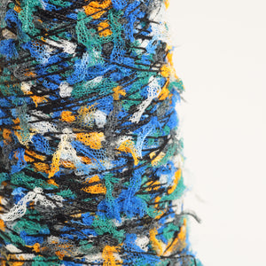 　Lace mini ribbon yarn - ブルーオレンジ Blue & Orange-