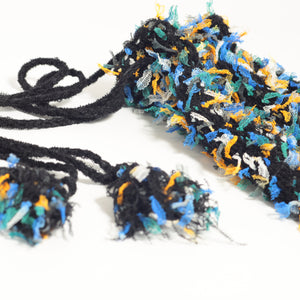 　Lace mini ribbon yarn - ブルーオレンジ Blue & Orange-