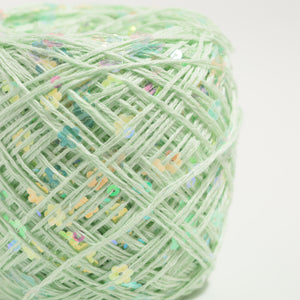 Flower Sequin Yarn-Mint Green-50g