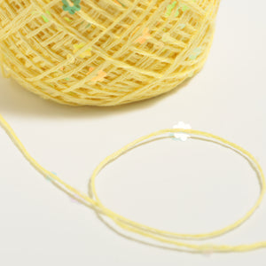 Flower Sequin Yarn-Yellow-50g