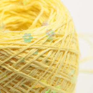 Flower Sequin Yarn-Yellow-50g