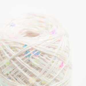 Flower Sequin Yarn-White-50g