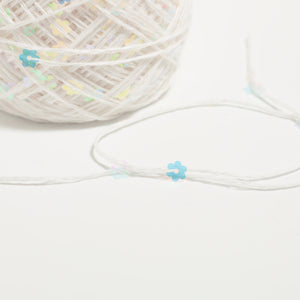 Flower Sequin Yarn-White-50g