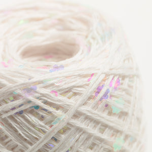 Flower Sequin Yarn-White-50g