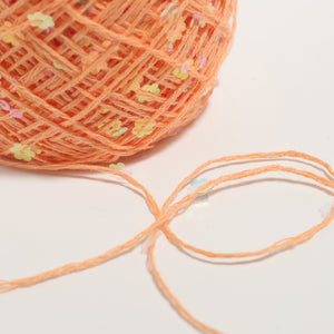 Flower Sequin Yarn-Orange-50g