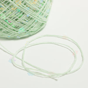 Flower Sequin Yarn-Mint Green-50g