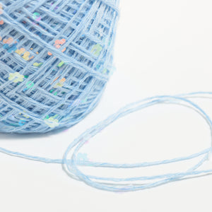 Flower Sequin Yarn-Baby Blue-50g