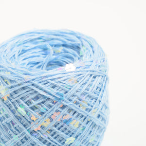 Flower Sequin Yarn-Baby Blue-50g