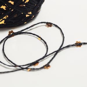 Flower Sequin Yarn-Black-50g