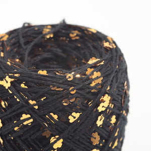 Flower Sequin Yarn-Black-50g