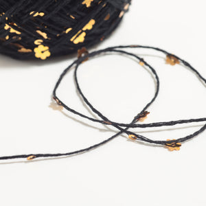 Flower Sequin Yarn-Black-50g