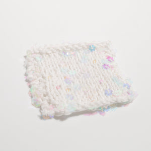 Flower Sequin Yarn-White-50g