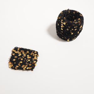 Flower Sequin Yarn-Black-50g