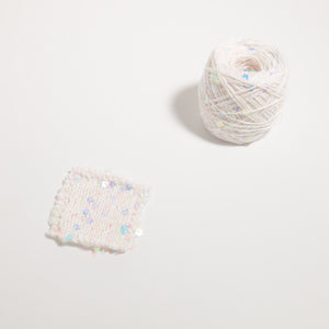 Flower Sequin Yarn-White-50g
