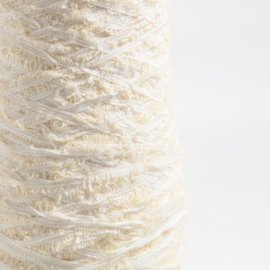 Tape fringe yarn-White-