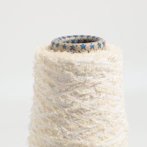 Tape fringe yarn-White-
