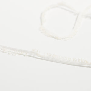 Tape fringe yarn-White-
