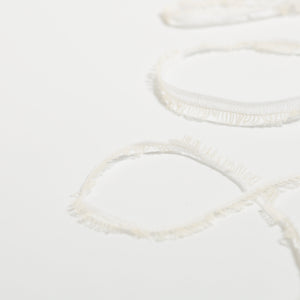 Tape fringe yarn-White-