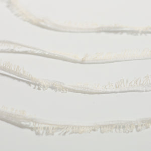 Tape fringe yarn-White-